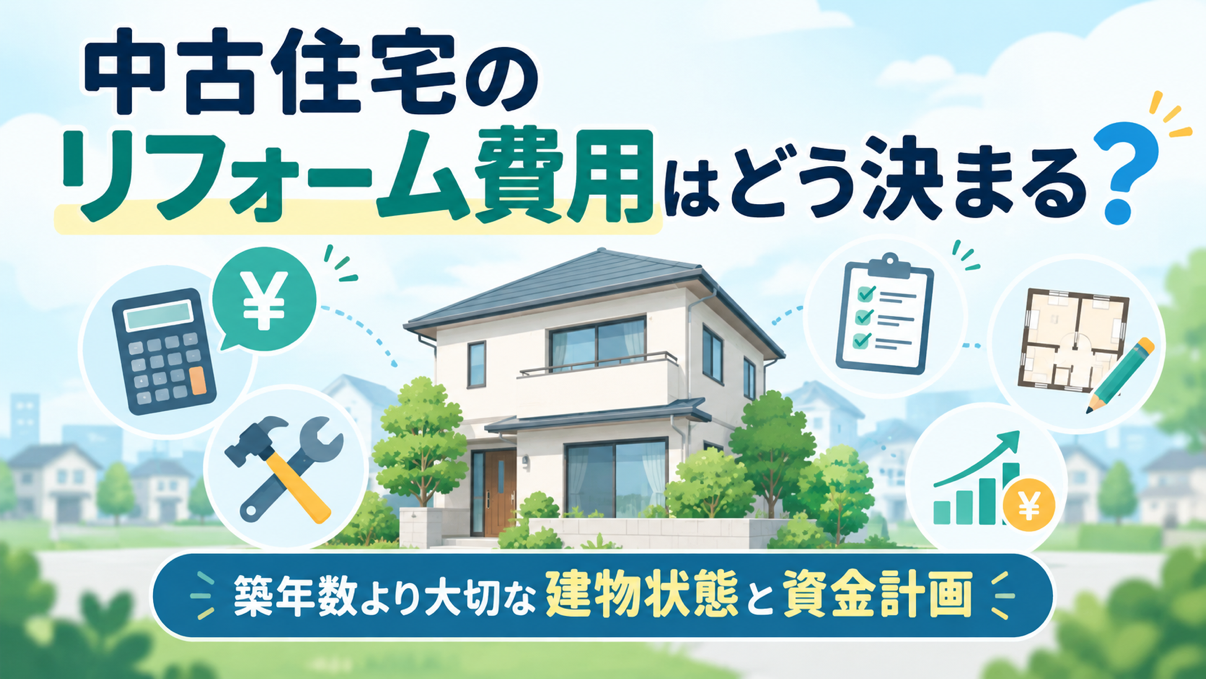 中古住宅のリフォーム費用はどう決まる？築年数より大切な建物状態と資金計画