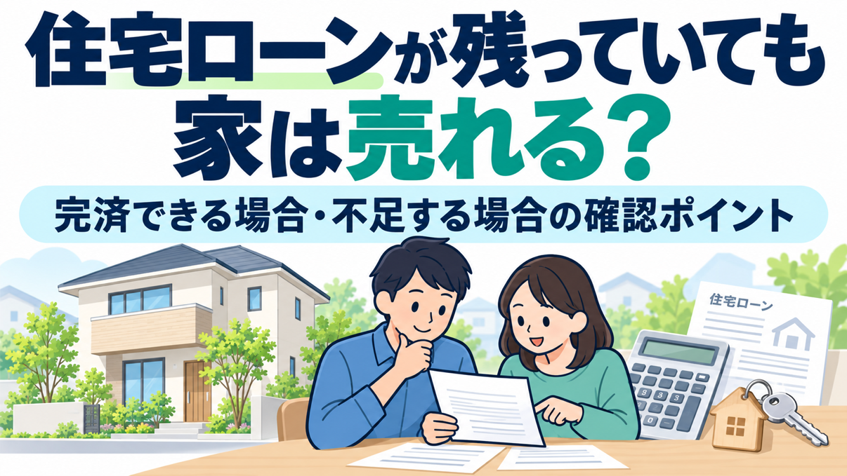 住宅ローンが残っている家は売れる？完済できる場合・不足する場合の進め方
